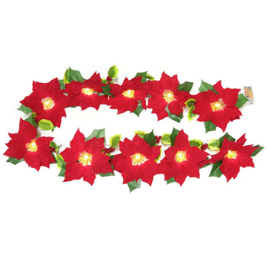 Door Frame Escalator Decoration Red Flower String Lights 0