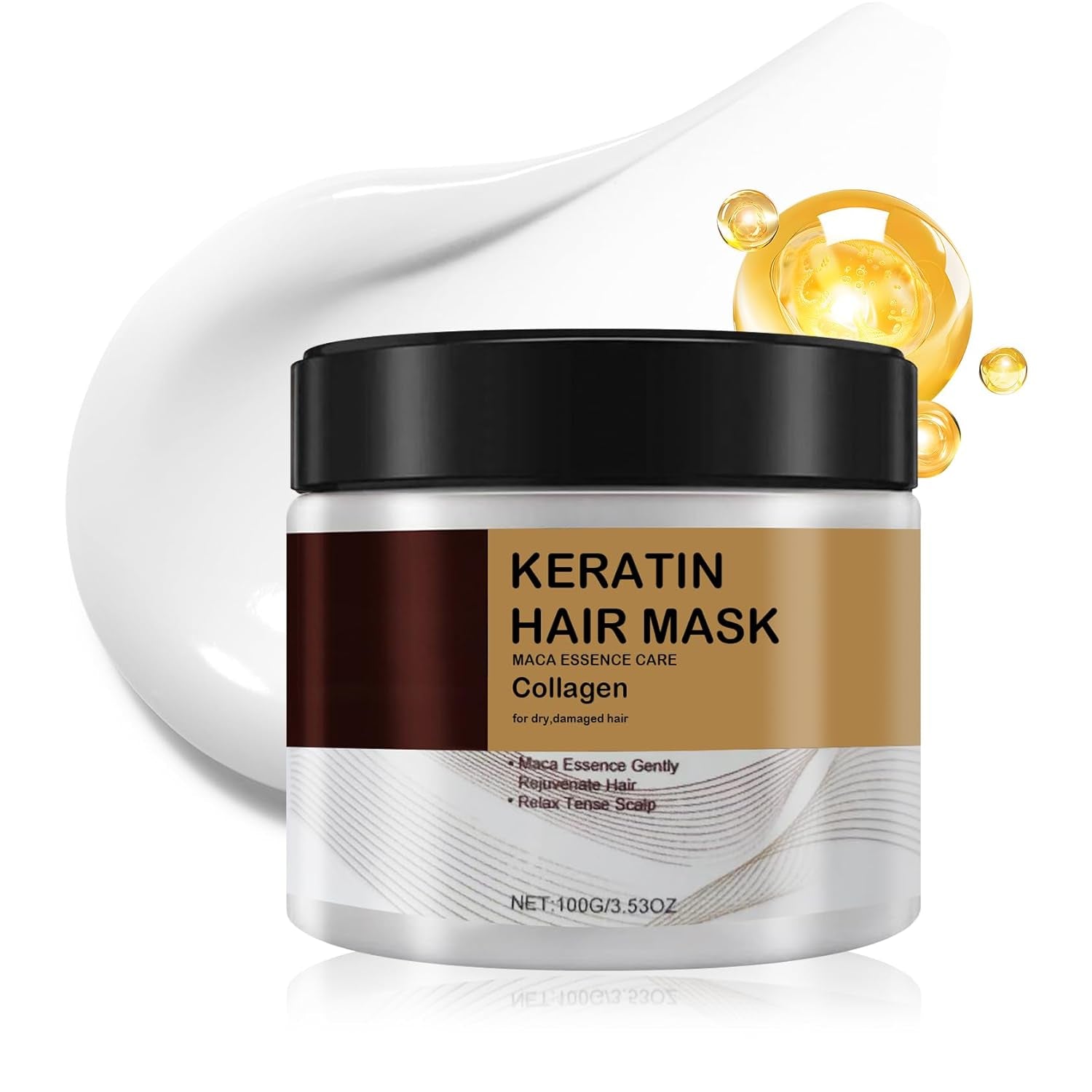 Keratin Hair Mask,Deep Conditioning Hair Mask for Hair Care,Hydrating Collagen Hair Mask for All Hair Types