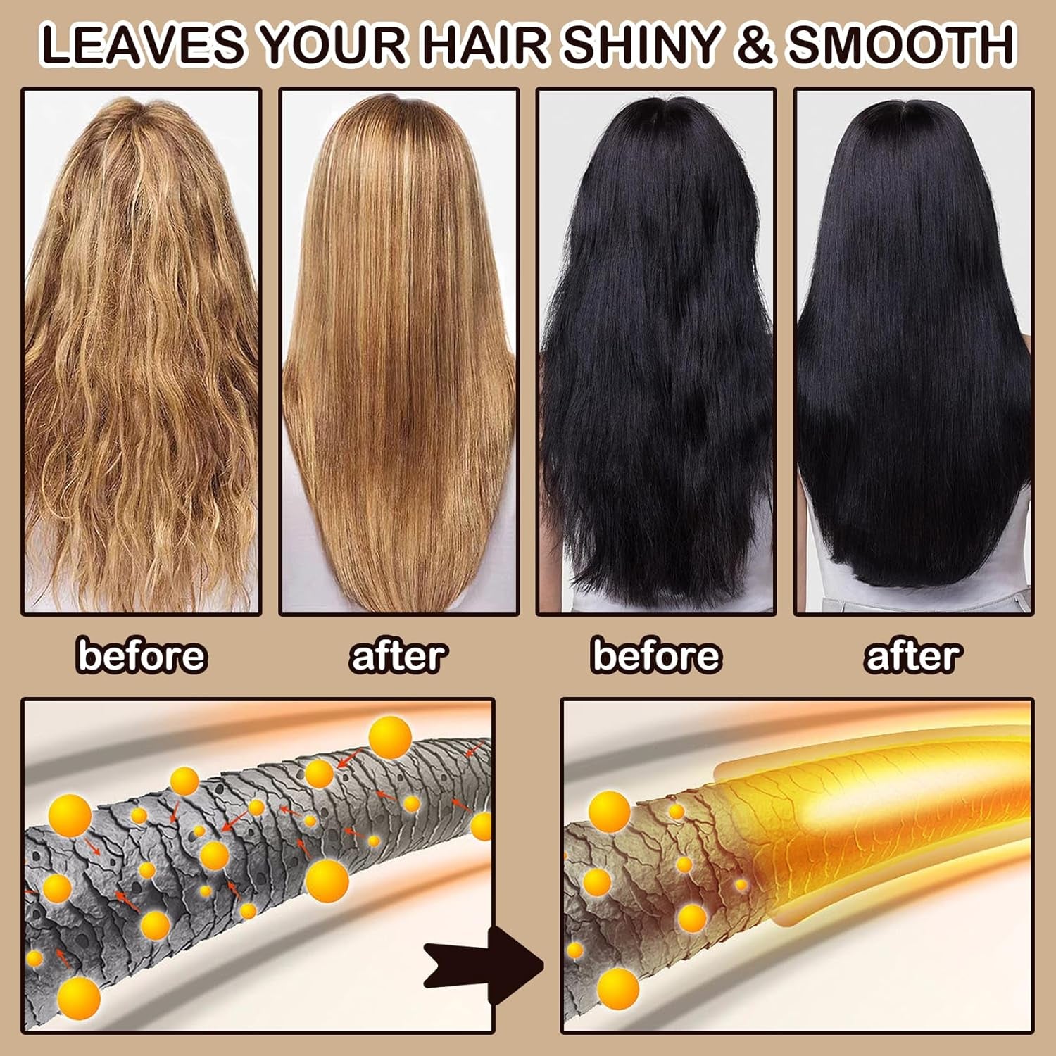 Keratin Hair Mask,Deep Conditioning Hair Mask for Hair Care,Hydrating Collagen Hair Mask for All Hair Types