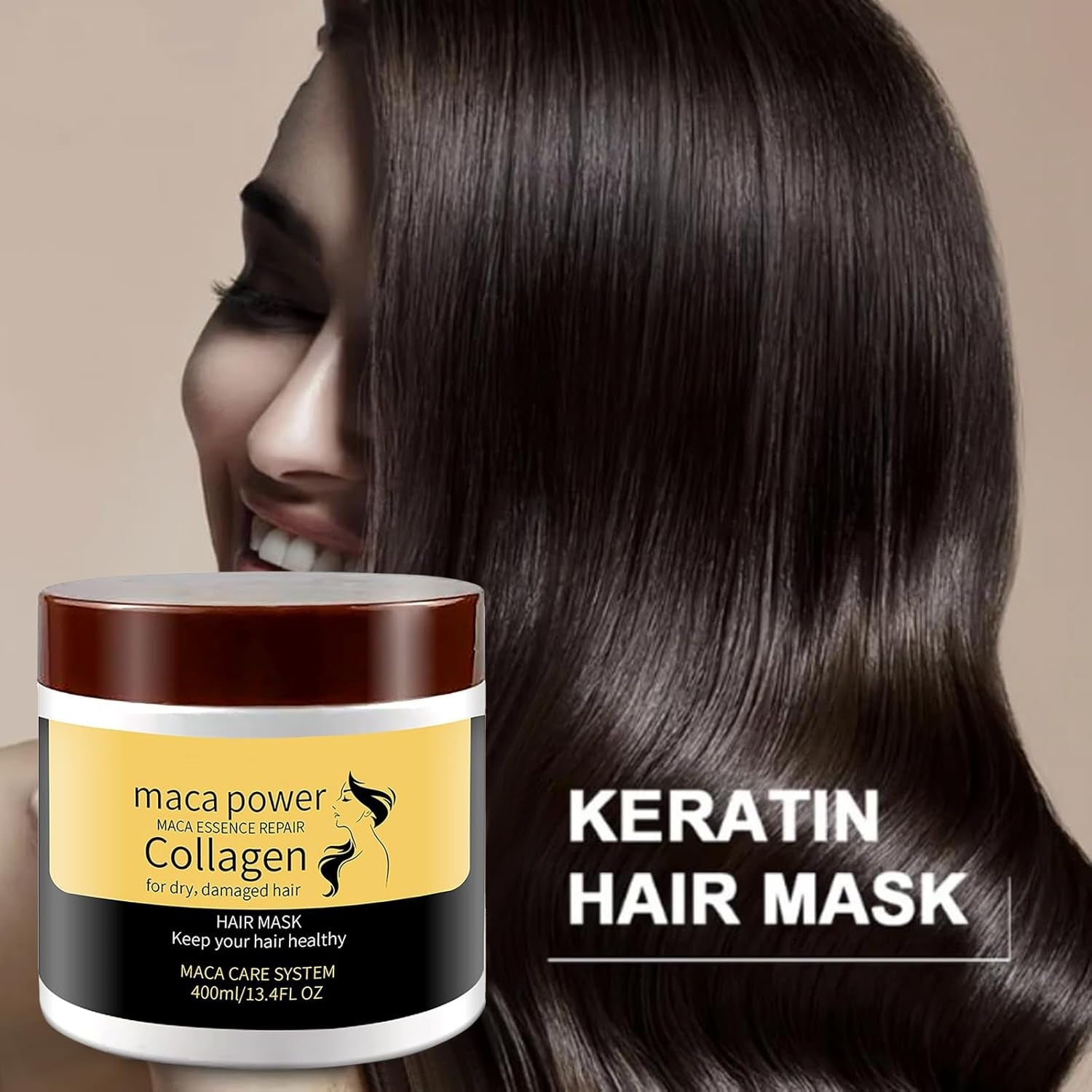 Collagen Hair Mask & Keratin Hair Mask,Hydrating Argan Oil Hair Repair Treatment Deep Conditioner Hair Protein Treatment for Natural Keratin Hair Treatment Hair Masque (Gold)
