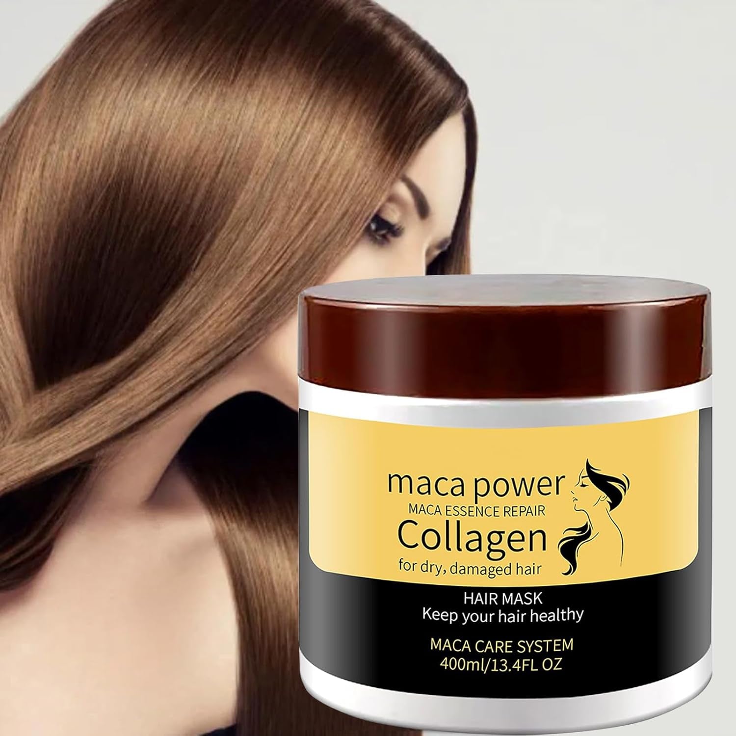 Collagen Hair Mask & Keratin Hair Mask,Hydrating Argan Oil Hair Repair Treatment Deep Conditioner Hair Protein Treatment for Natural Keratin Hair Treatment Hair Masque (Gold)