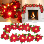 Door Frame Escalator Decoration Red Flower String Lights 0