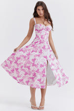 New Women's Floral Print Dress With Straps