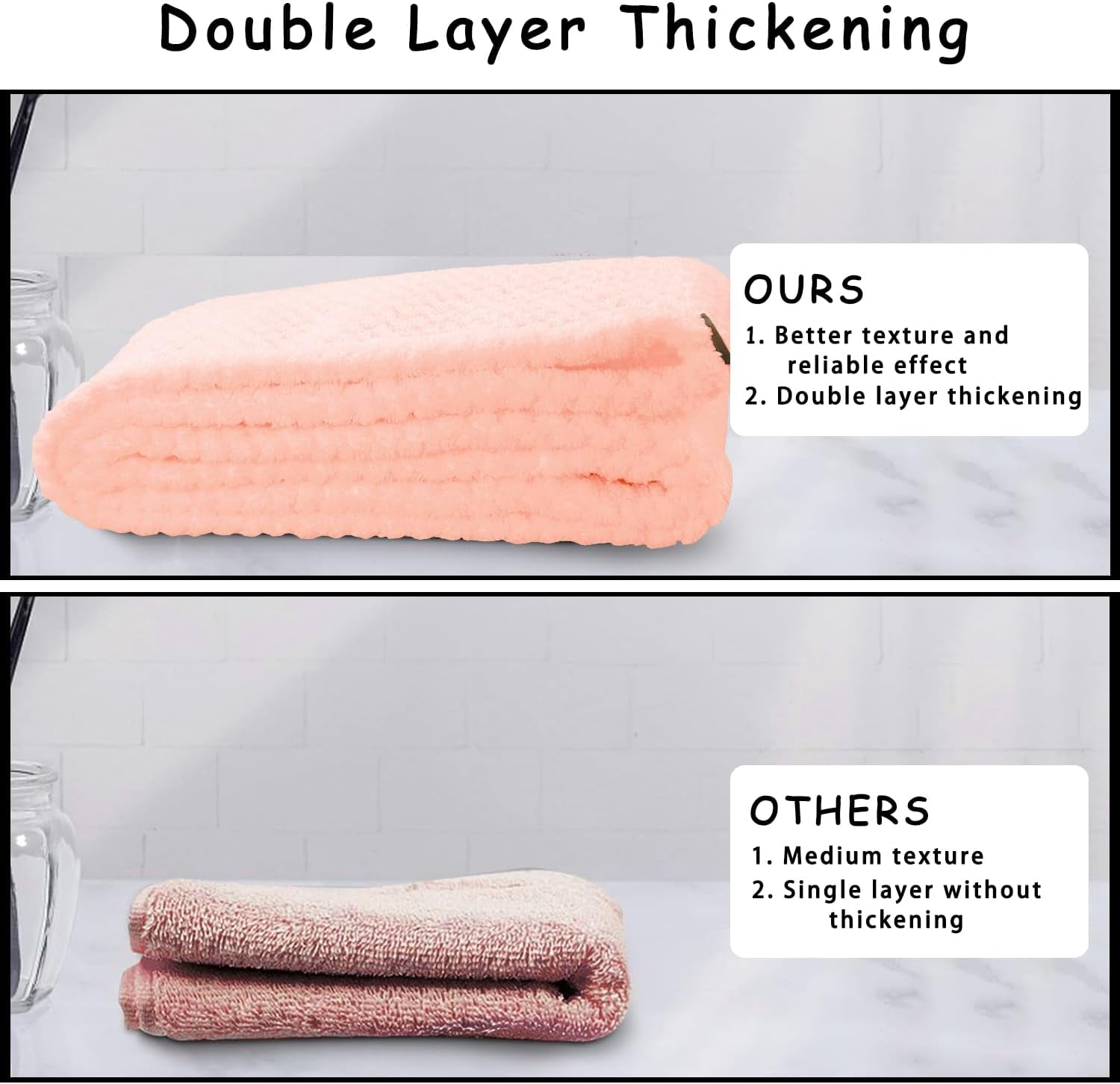 3 PCS Microfiber Hair Towel, Hair Wraps for Women Wet Hair, Hair Turban for All Hair Style anti Frizz, Large Hair Drying Towel with Button