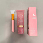 Collagen night wrapping mask with application brush and pink packaging for hydration and anti-wrinkle skin care.