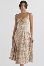 New Women's Floral Print Dress With Straps