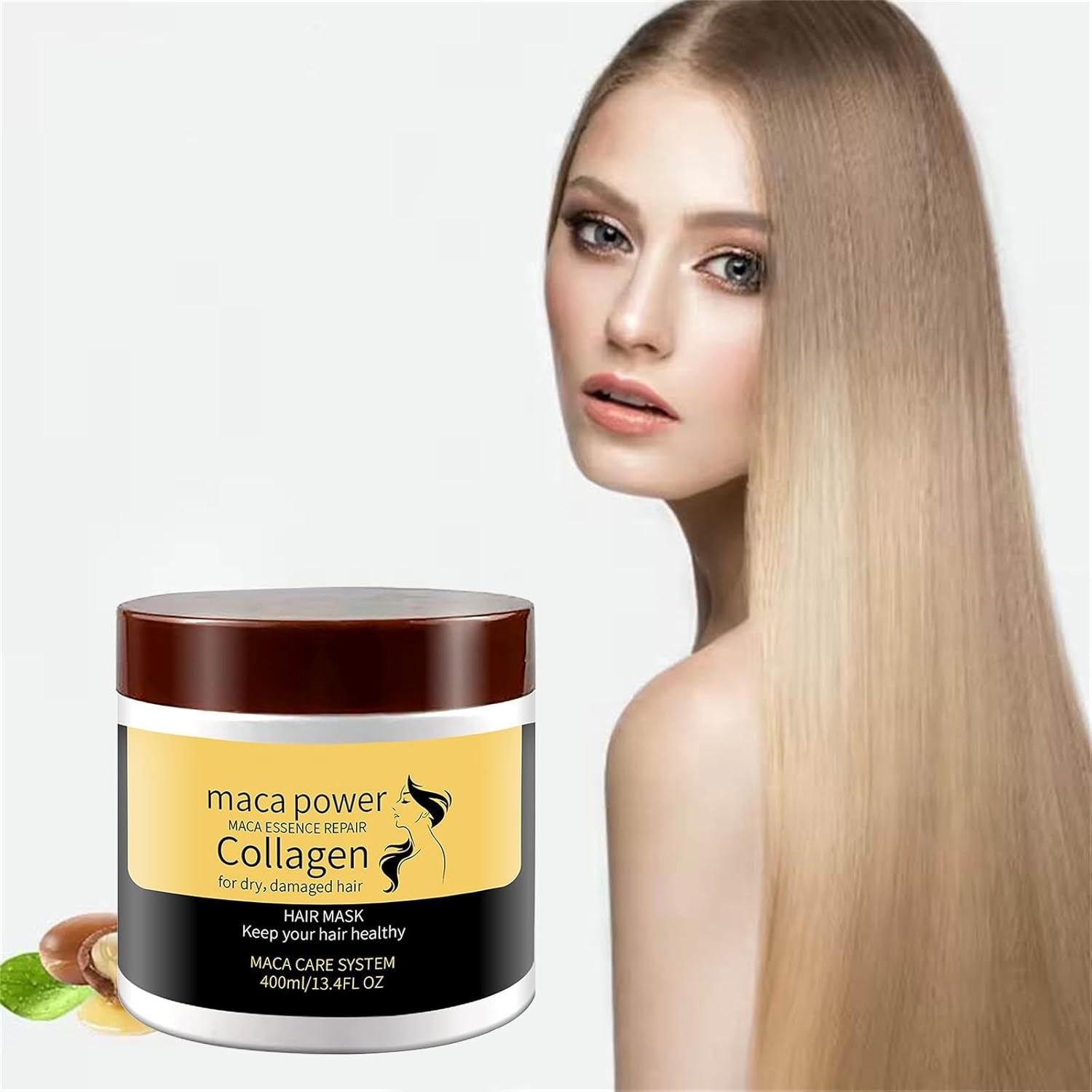 Collagen Hair Mask & Keratin Hair Mask,Hydrating Argan Oil Hair Repair Treatment Deep Conditioner Hair Protein Treatment for Natural Keratin Hair Treatment Hair Masque (Gold)