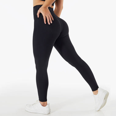 Running Sports Ribbed High Waist Stretch Cropped Fitness Pants