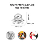 24pcs Pirate Kids Rings Halloween Pirate Skull Kids Ring Toy small skull head Kids Rings cosplay props Pirate theme Party