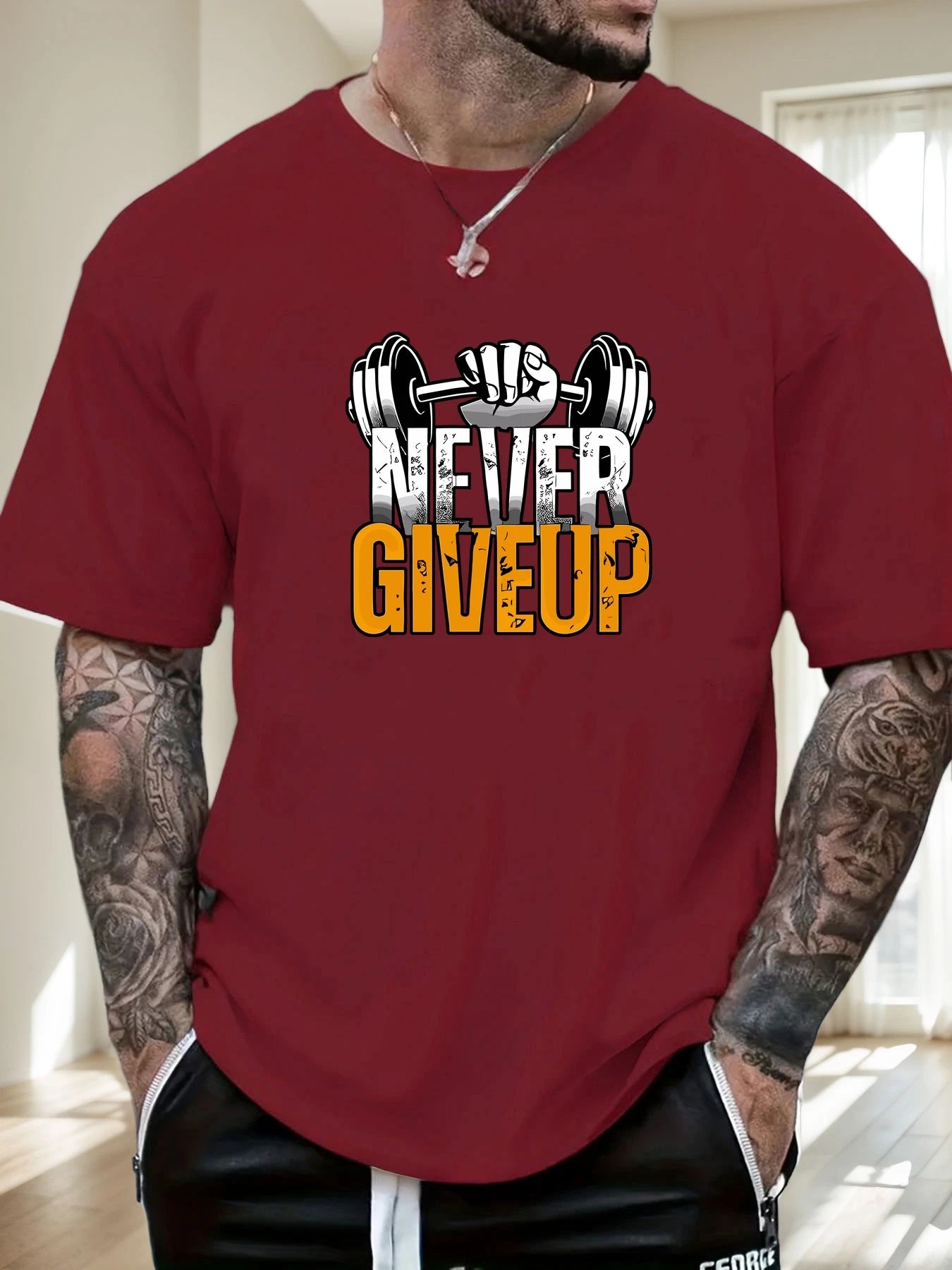 Men's Gym T-shirt Never Give Up 