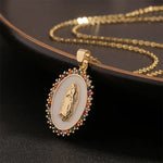 Classic Women's Fashion Virgin Mary Religious Pendant Necklace Girls Pop Jewelry Anniversary Birthday Party Mother's Day Gift