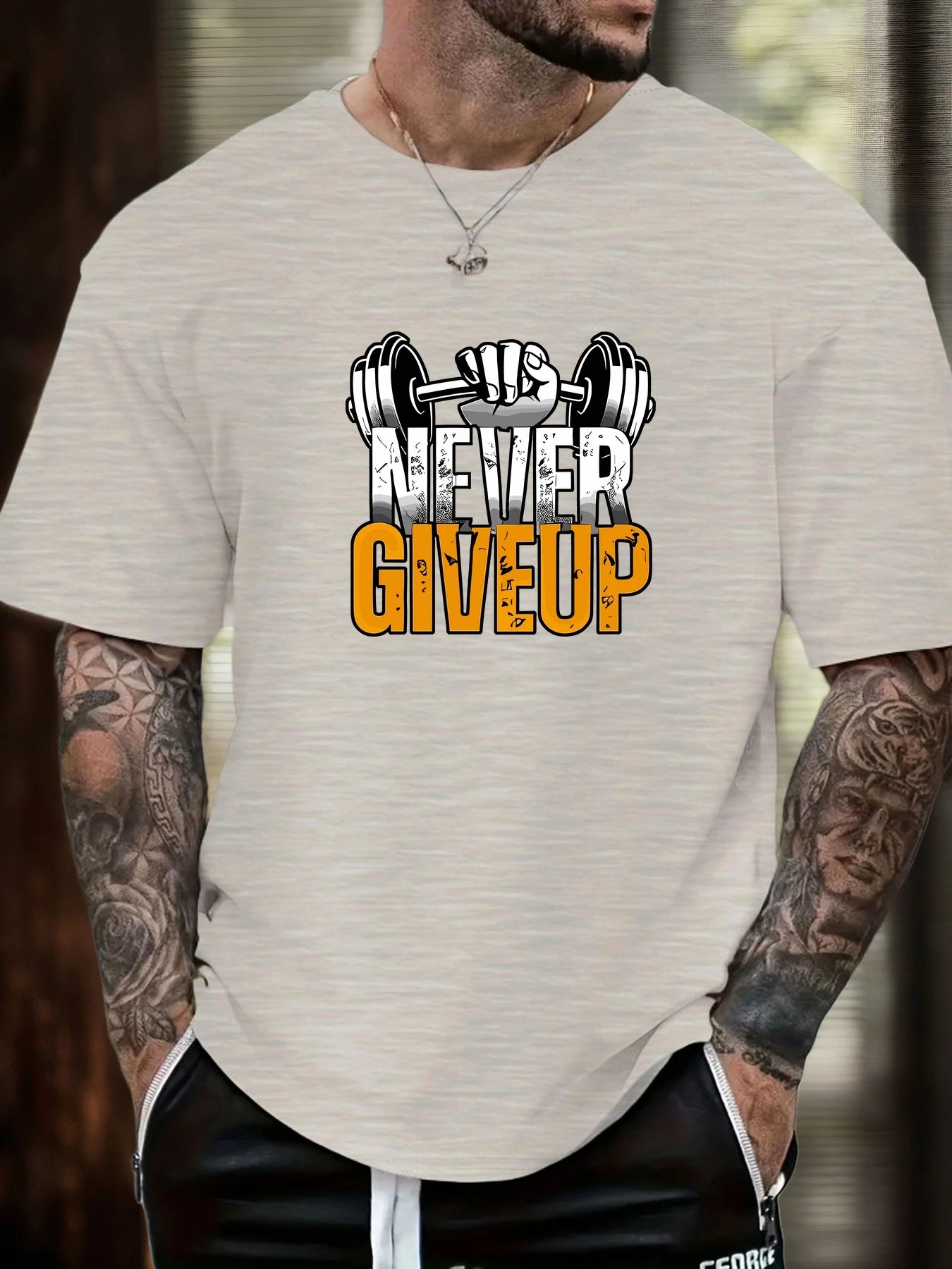 Men's Gym T-shirt Never Give Up 