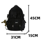 2024 Unisex School Backpack Black Nylon Anti Theft Large Students Laptop Rucksack Sweethearts Casual Travel Chic Korean Mochilas