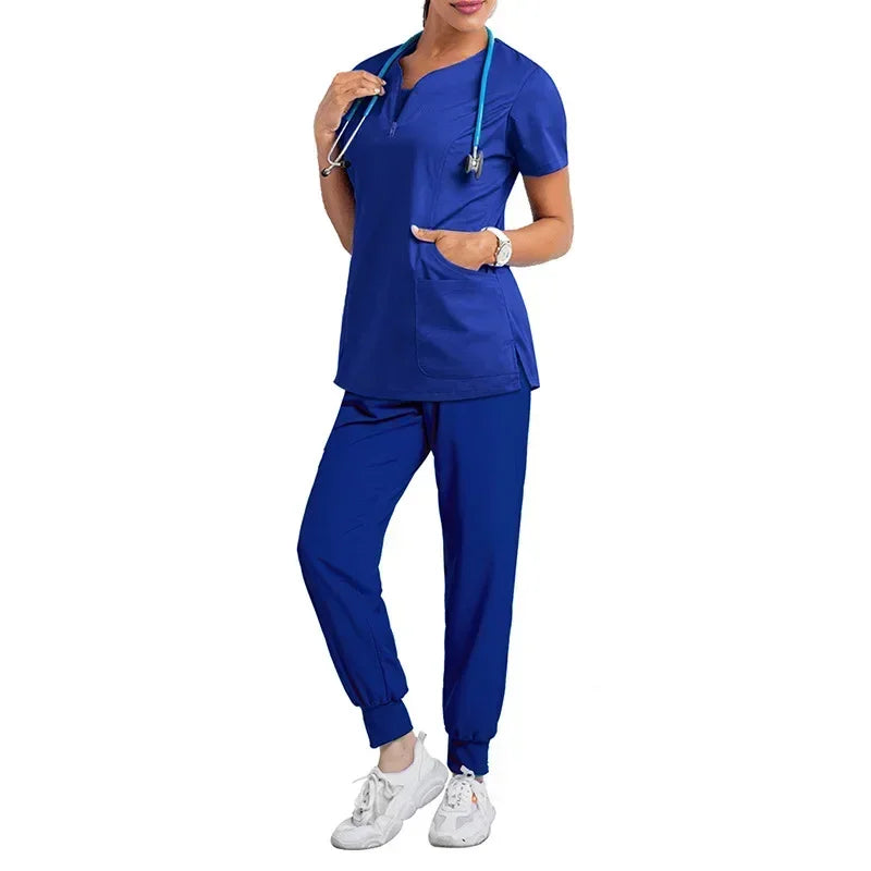 Women Surgical Scrub Set Nurse Medical Workwear Suit
