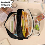 Cute Multi Layer Pencil Case Pouch for Students, School and Office Large Capacity Pen Case Bag,Durable Stationery Storage Bag