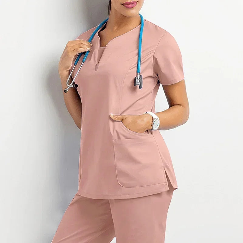 Women Surgical Scrub Set Nurse Medical Workwear Suit