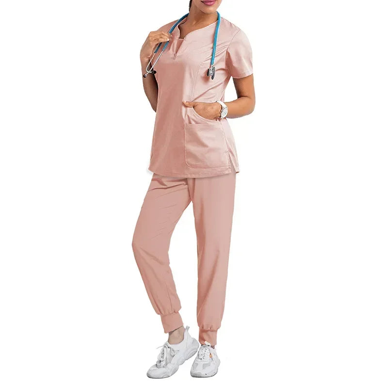Women Surgical Scrub Set Nurse Medical Workwear Suit