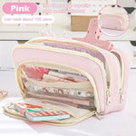 Cute Multi Layer Pencil Case Pouch for Students, School and Office Large Capacity Pen Case Bag,Durable Stationery Storage Bag