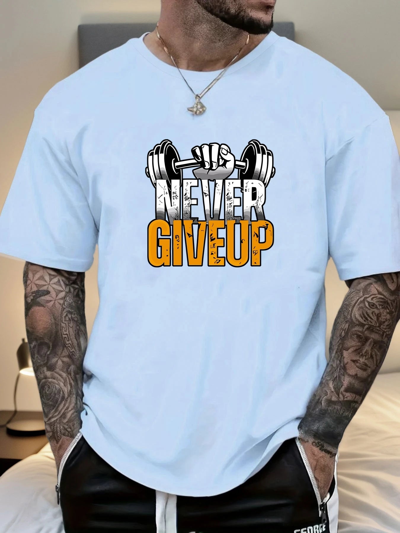 Men's Gym T-shirt Never Give Up 