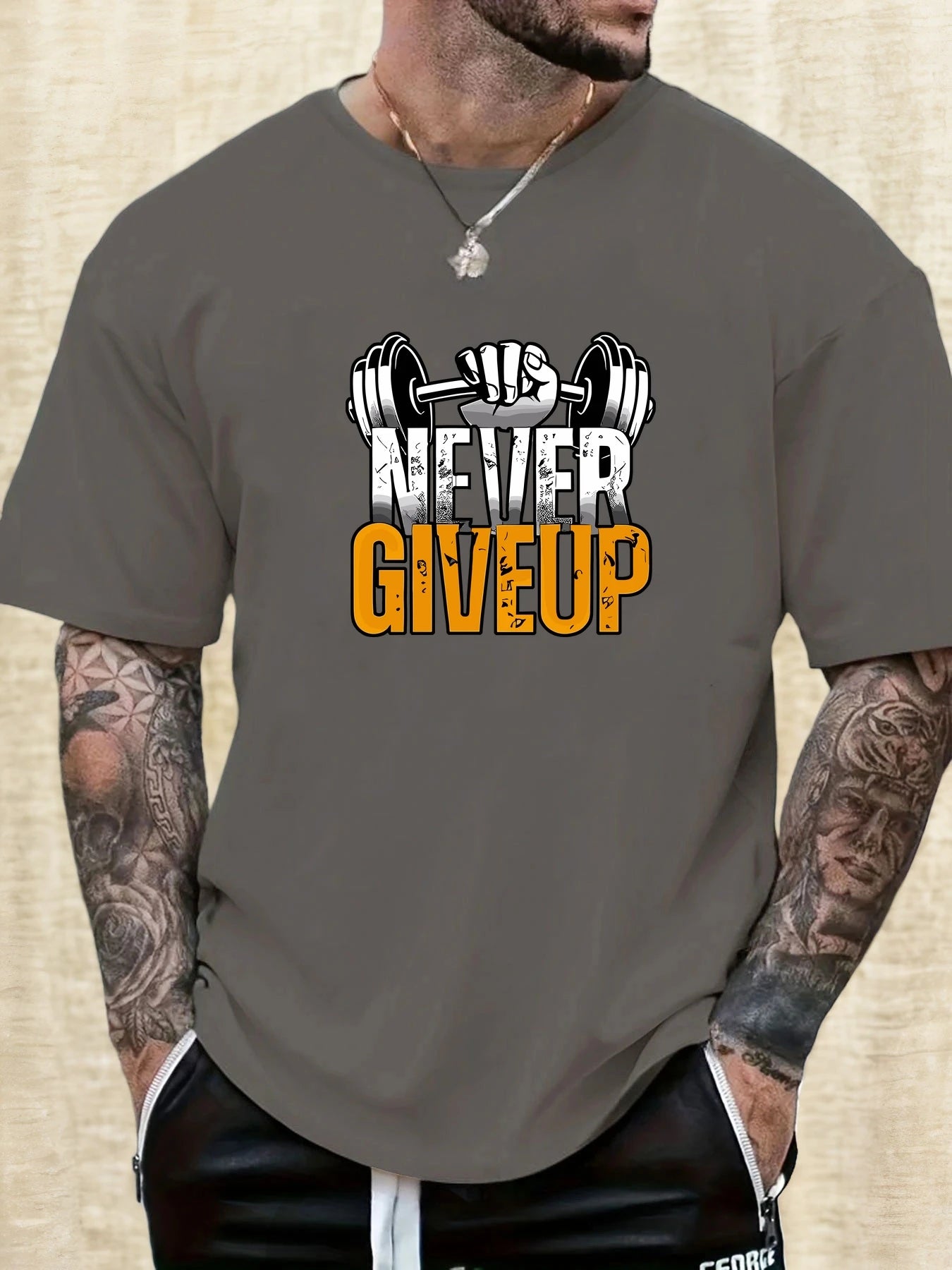 Men's Gym T-shirt Never Give Up 