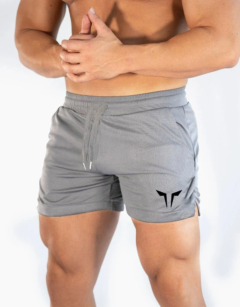 Summer Men's Fitness Shorts Gym Shorts Gyms Short Pants for men in grey, designed for active workouts and comfort.