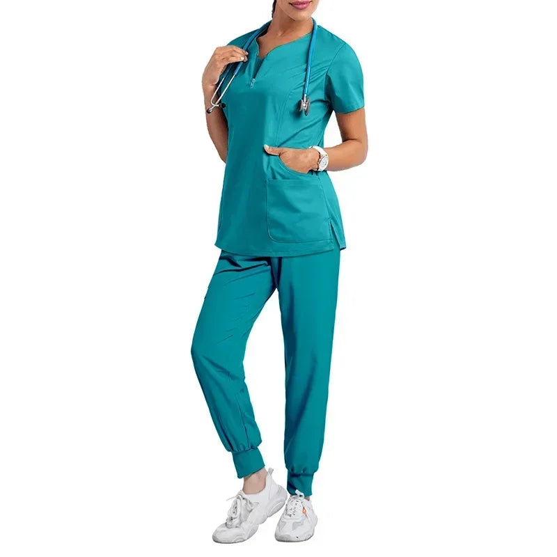 Women Surgical Scrub Set Nurse Medical Workwear Suit