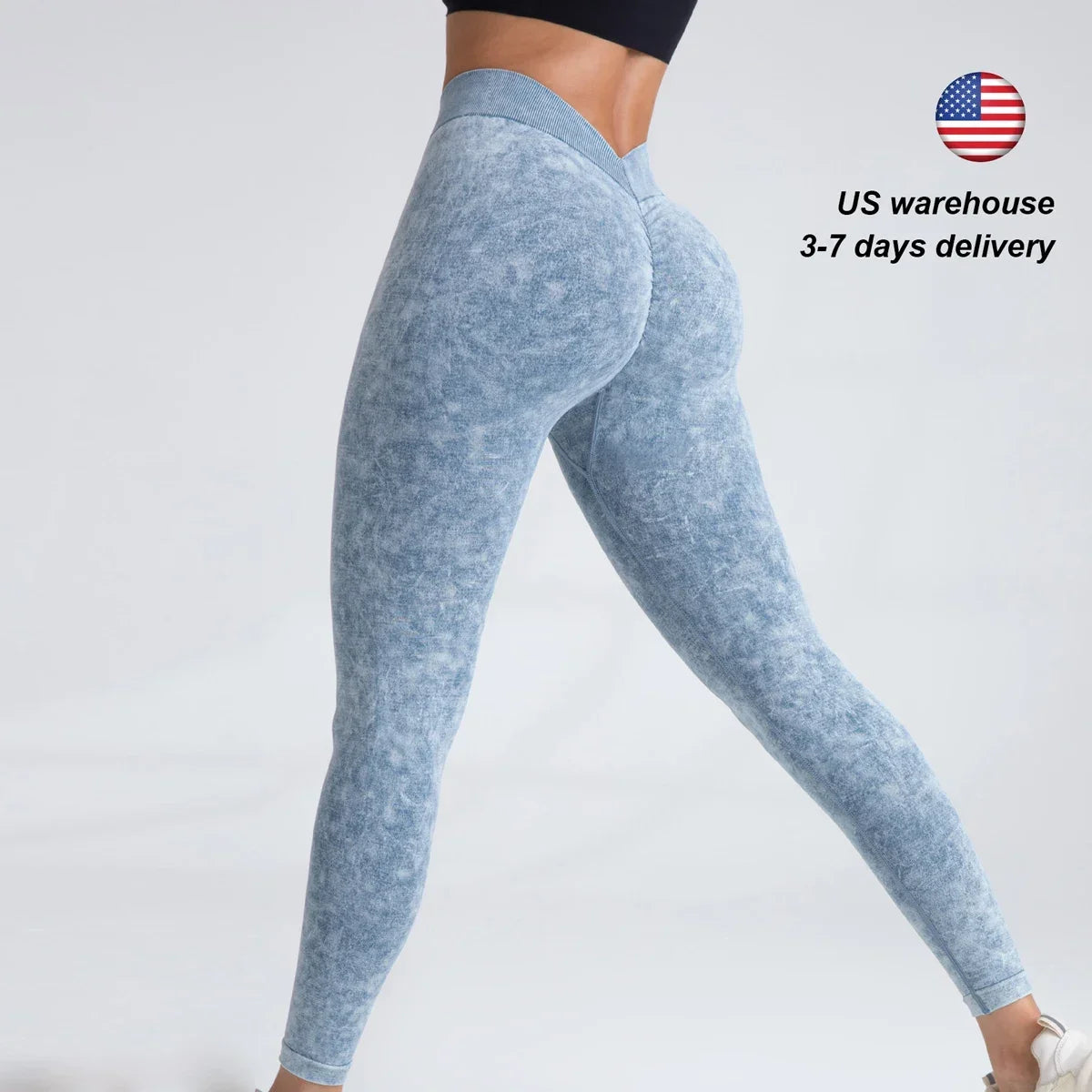 V Back Yoga Pants Women Workout Sport Leggings Fitness