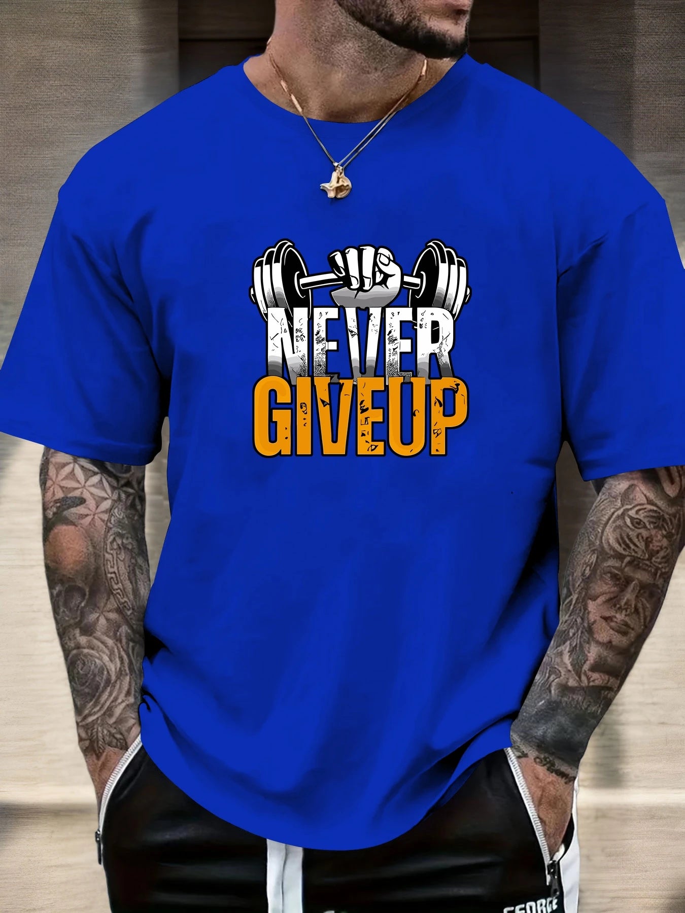Men's Gym T-shirt Never Give Up 