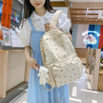 Fashion Floral Prints Backpack Girls Fresh School Bookbag College Students Large Capacity Nylon Travel Simple Back Pack Mochilas