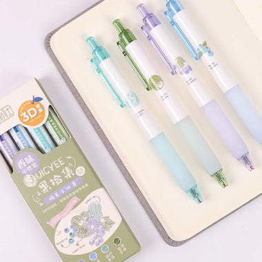 Creative 3D Fruit Scent Colored Gel Pens 0.5mm Smooth Writing School Student Art Drawing Pen for Diary Scrapbooking Stationery