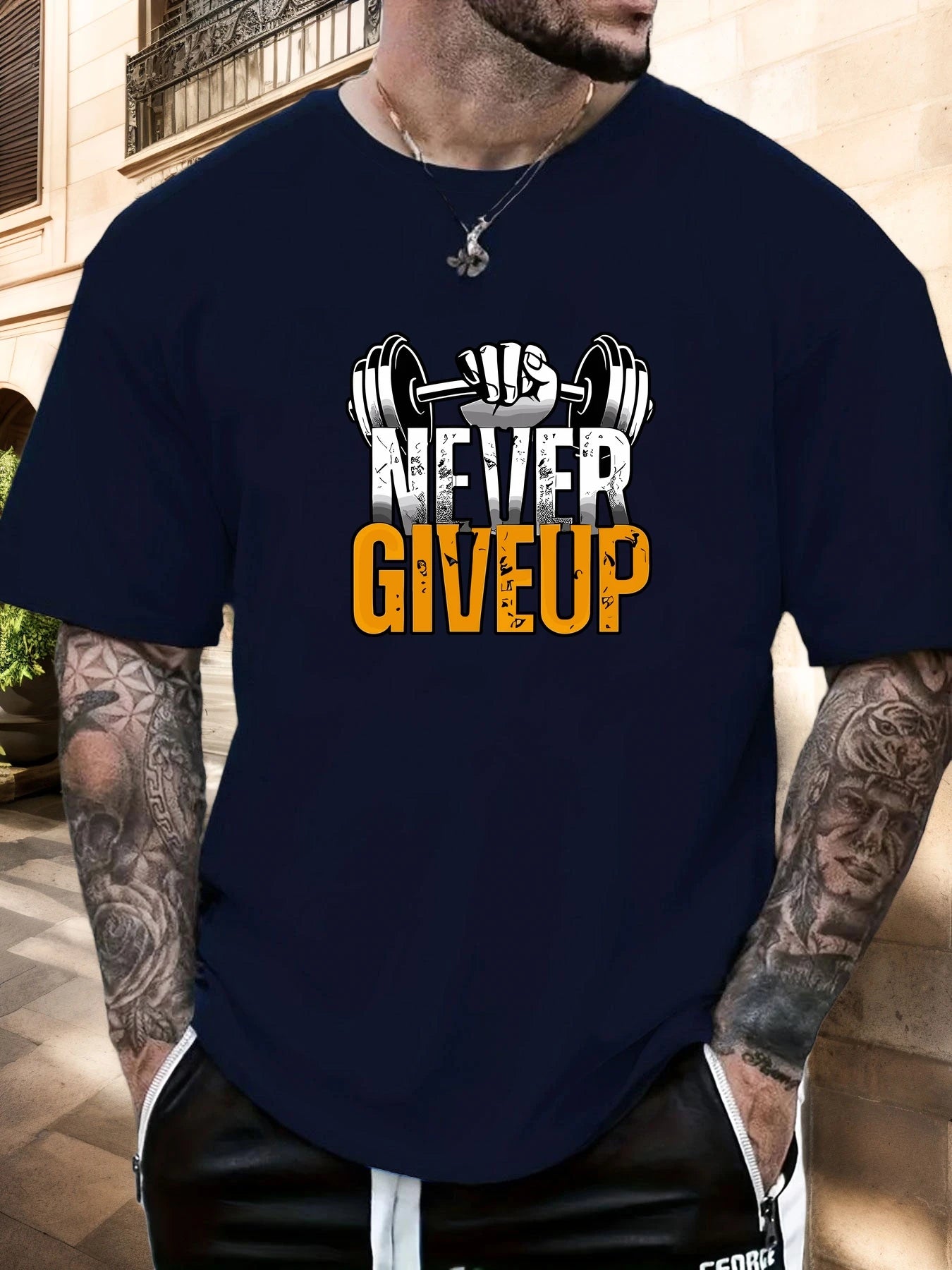 Men's Gym T-shirt Never Give Up 