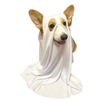 Dog Holloween Cosplay Costume Horror Spooky Outfits Animal Hooded Cape Pet Carnival Party Role Play White Ghost COS