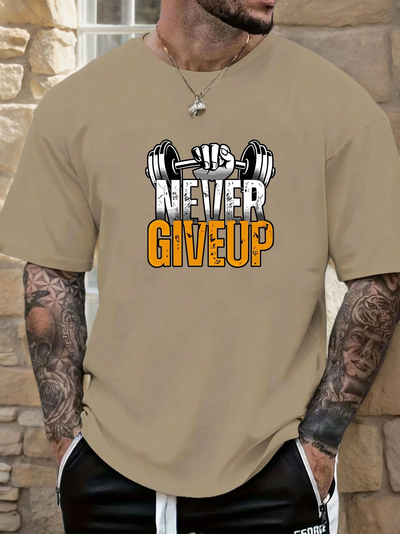 Men's Gym T-shirt Never Give Up 