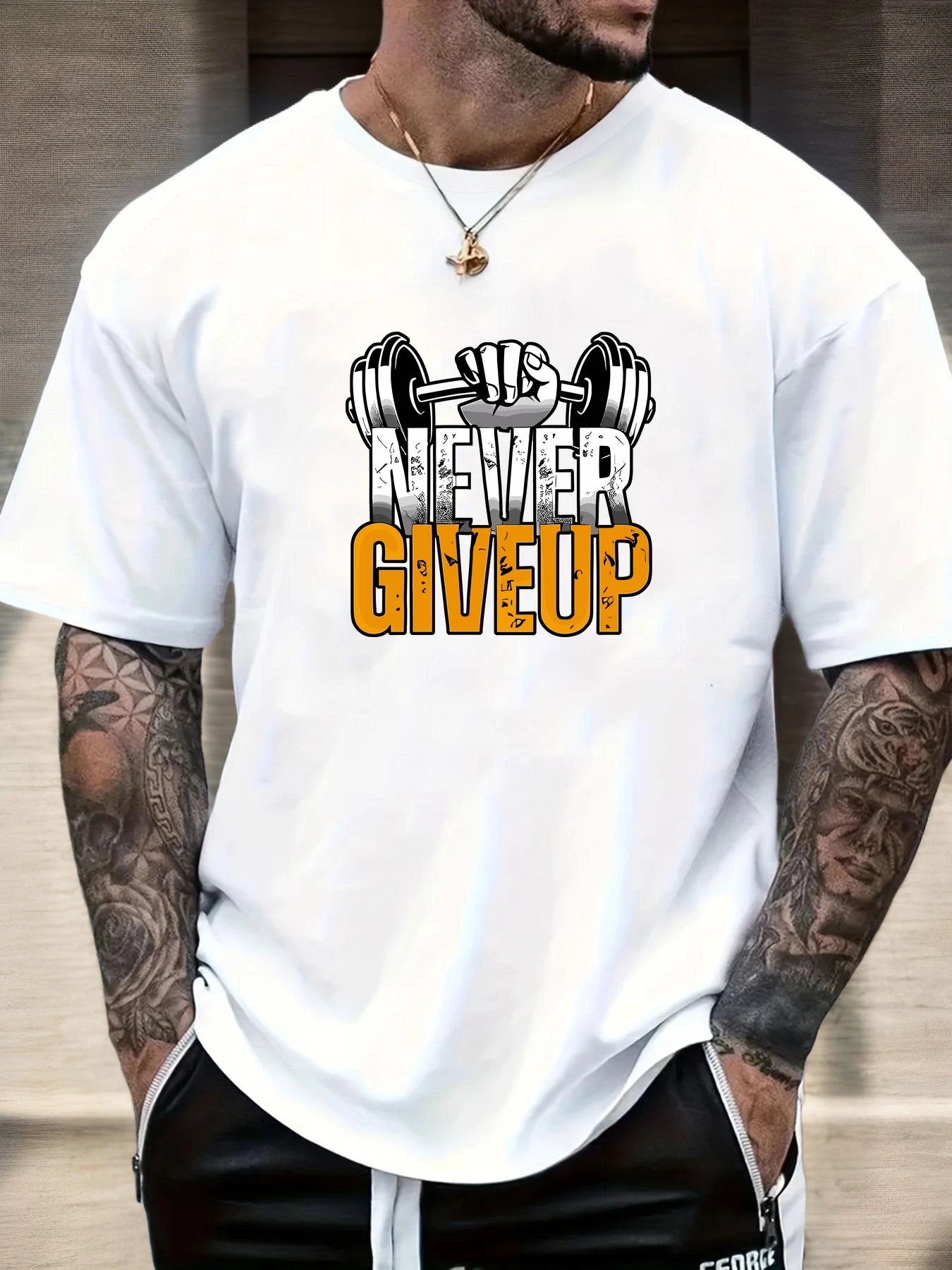 Men's Gym T-shirt Never Give Up 