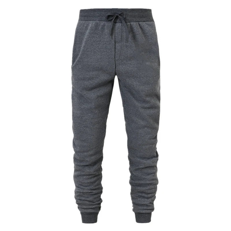 Men’s Casual Sports Jogger Sweatpants Gym Pants in dark gray color, featuring a drawstring waist and tapered fit.