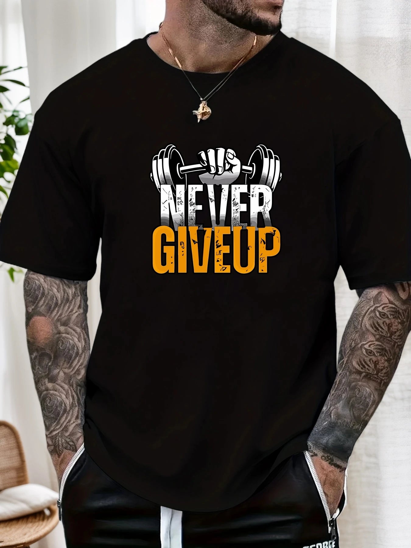 Men's Gym T-shirt Never Give Up 