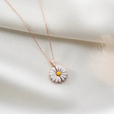 Daisy Flower Pendant Custom Engraved Name Necklace for Women Chain Choker Stainless Steel Jewelry Personalized Mother's Day Gift