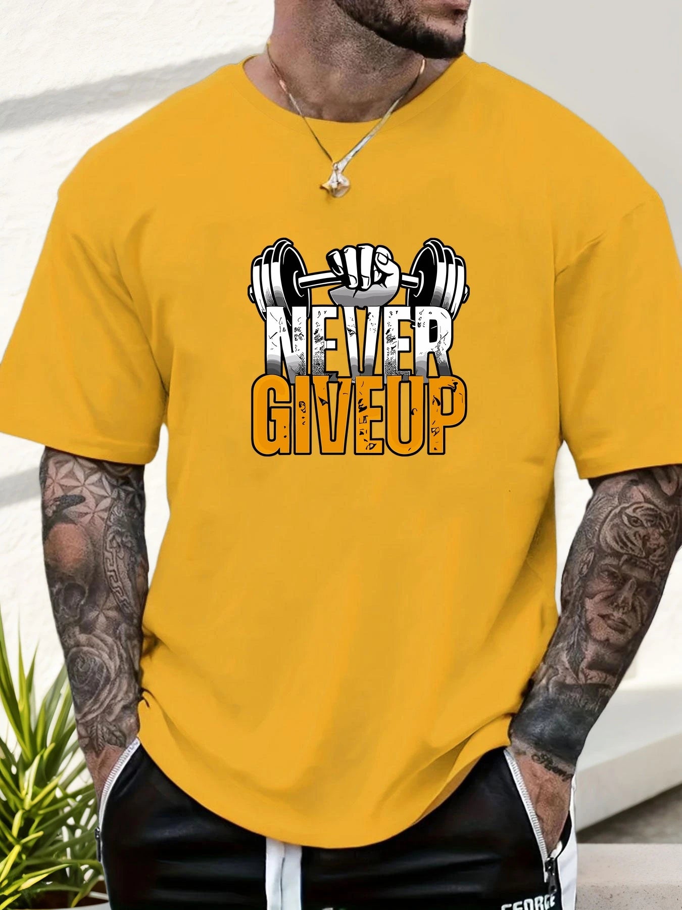 Men's Gym T-shirt Never Give Up 