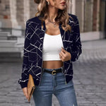 Loose Casual Thin Workwear Line Printed Jacket Top