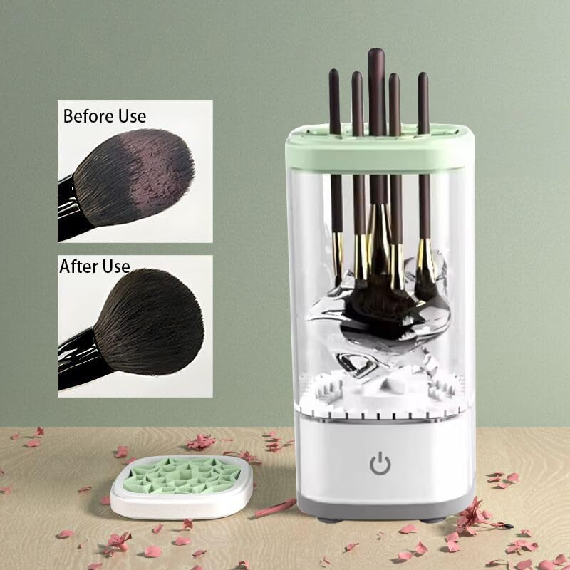 Electric Makeup Brush Cleaner Machine Ultra Fast Type-C Make up Brush Washer Automatic Energy Saving Brush Deep Cleanser Tool Quick Efficient Clean and Dry Ultra for All Size Makeup Brush